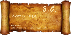 Bercsik Olga névjegykártya